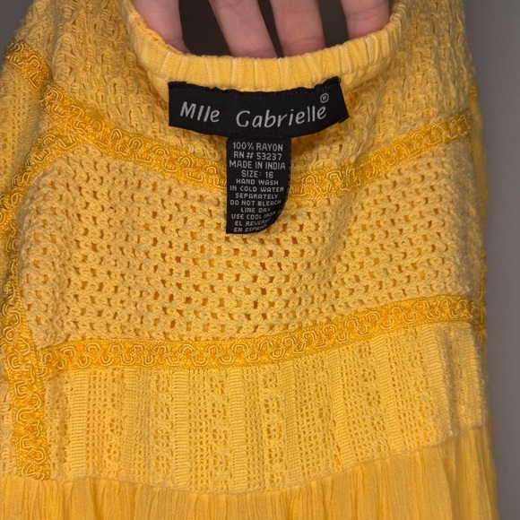 Mlle Gabrielle Yellow Crochet/Embroidered Dress - Picture 3 of 5